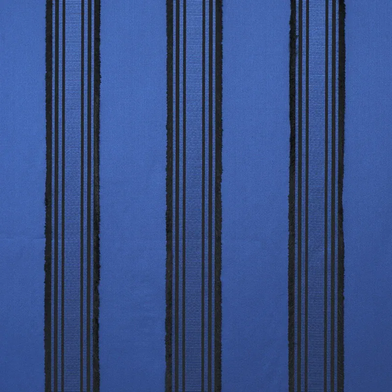 SENZA SATIN STRIPE fabric COBALT color by Schumacher