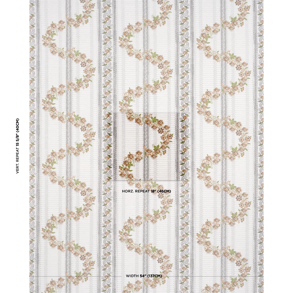SERENA GARLAND Fabric – OCHRE | Schumacher | Wallpaper Twins SERENA GARLAND fabric OCHRE color by Schumacher