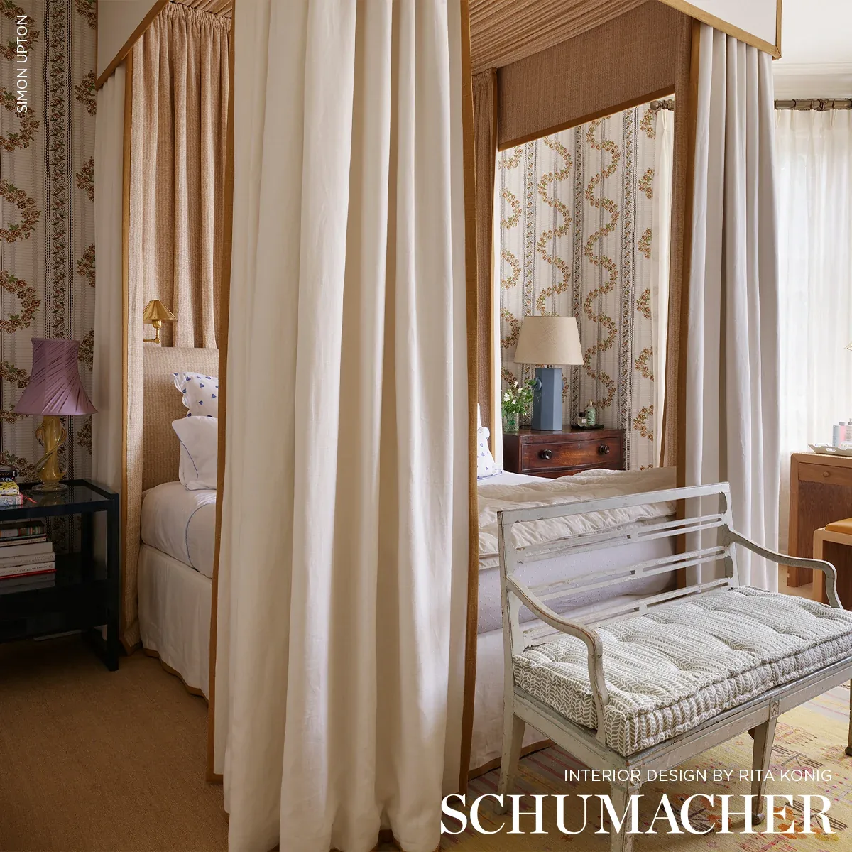 SERENA GARLAND Fabric – OCHRE | Schumacher | Wallpaper Twins SERENA GARLAND fabric OCHRE color by Schumacher