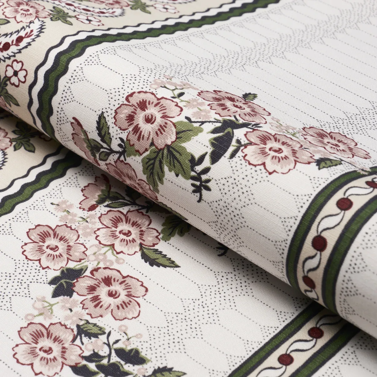 SERENA GARLAND Fabric – ROSE | Schumacher | Wallpaper Twins SERENA GARLAND fabric ROSE color by Schumacher