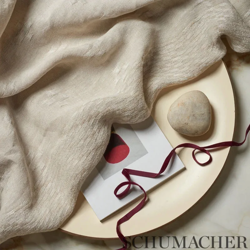 SERENA SHEER fabric NATURAL color by Schumacher