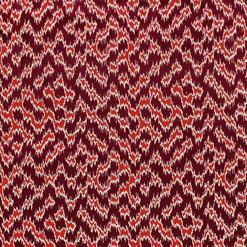 SERENISSIMO VELVET fabric ROUGE color by Schumacher