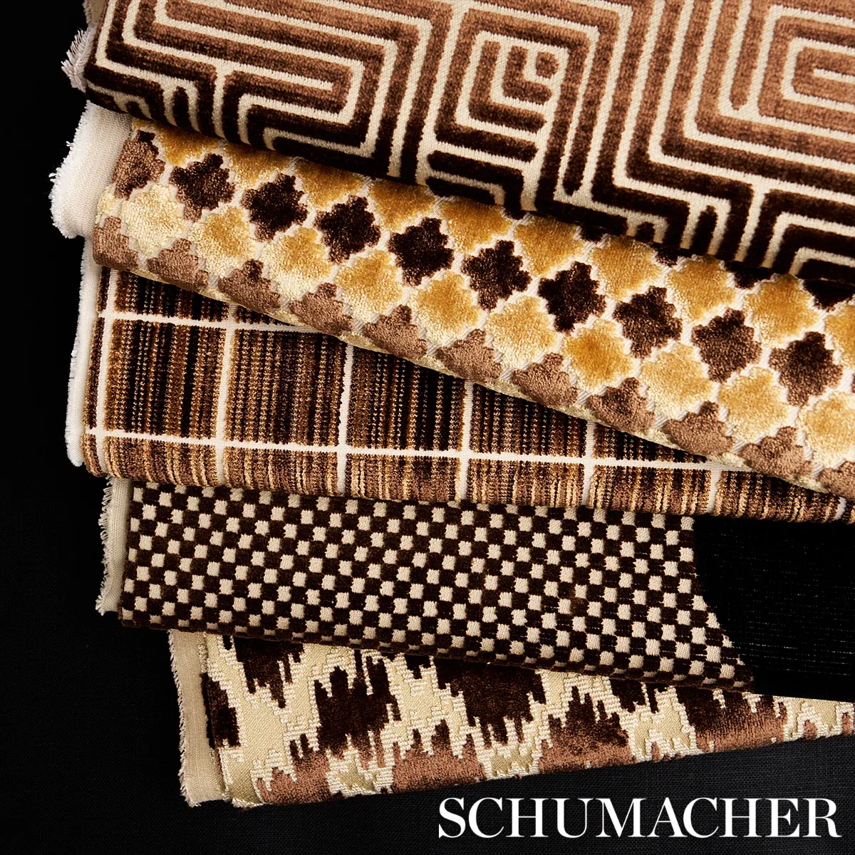 SERENISSIMO VELVET fabric TOFFEE color by Schumacher