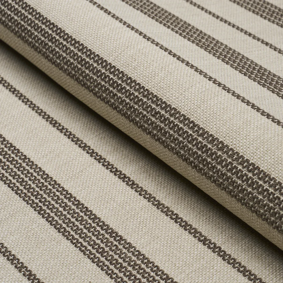 SERRA MESA INDOOR/OUTDOOR STRIPE fabric BURLAP color by Schumacher