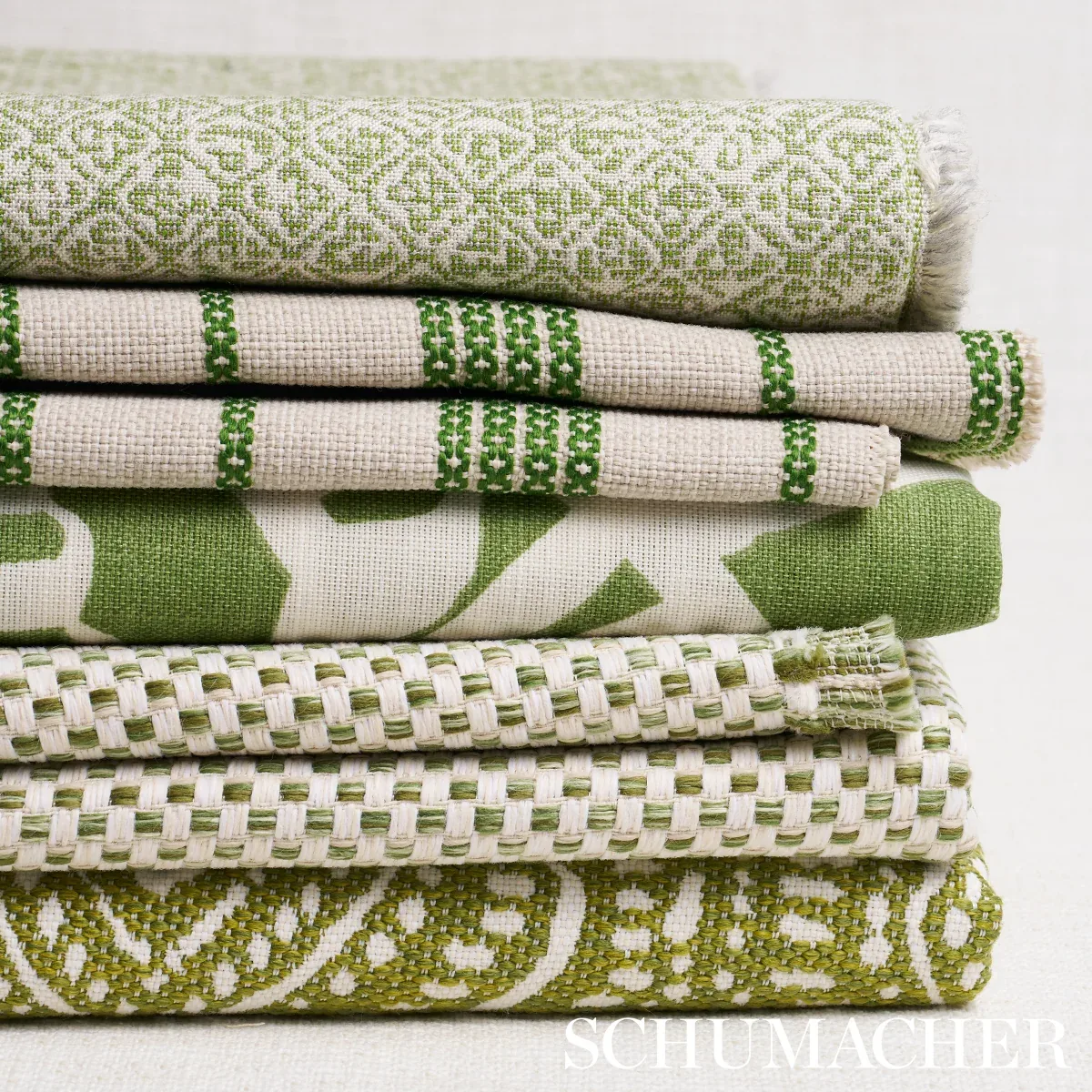 SERRA MESA INDOOR/OUTDOOR STRIPE fabric VERDE color by Schumacher