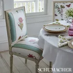 SERVILIA STRIPE fabric AQUA color by Schumacher