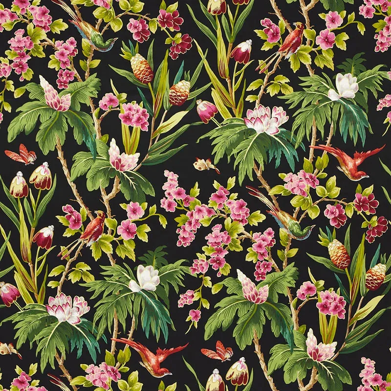 SEYCHELLES fabric NOIR color by Schumacher