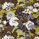SHANGHAI PEACOCK Fabric – BRASS | Schumacher | Wallpaper Twi SHANGHAI PEACOCK fabric BRASS color by Schumacher