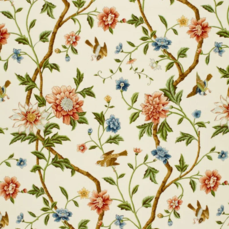 SHANGTU FLORAL fabric PORCELAIN color by Schumacher