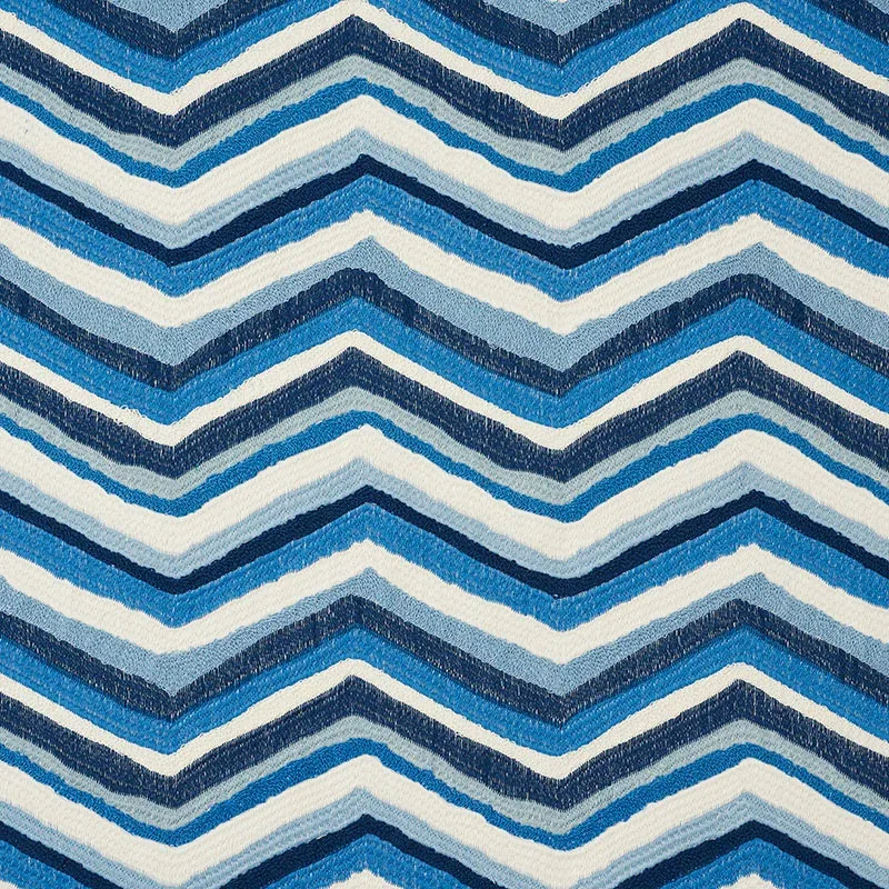 SHASTA EMBROIDERY fabric BLUE color by Schumacher
