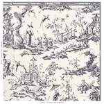 SHENGYOU TOILE fabric BLACK color by Schumacher