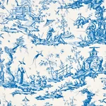 SHENGYOU TOILE Fabric – BLUE | Schumacher | Wallpaper Twins SHENGYOU TOILE fabric BLUE color by Schumacher