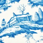 SHENGYOU TOILE Fabric – BLUE | Schumacher | Wallpaper Twins SHENGYOU TOILE fabric BLUE color by Schumacher
