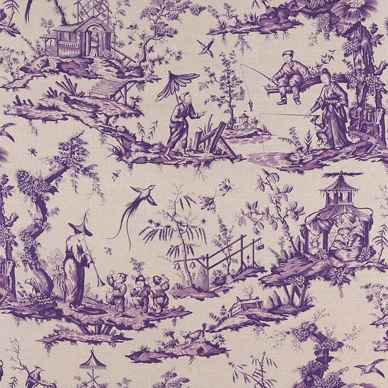 SHENGYOU TOILE fabric IRIS color by Schumacher