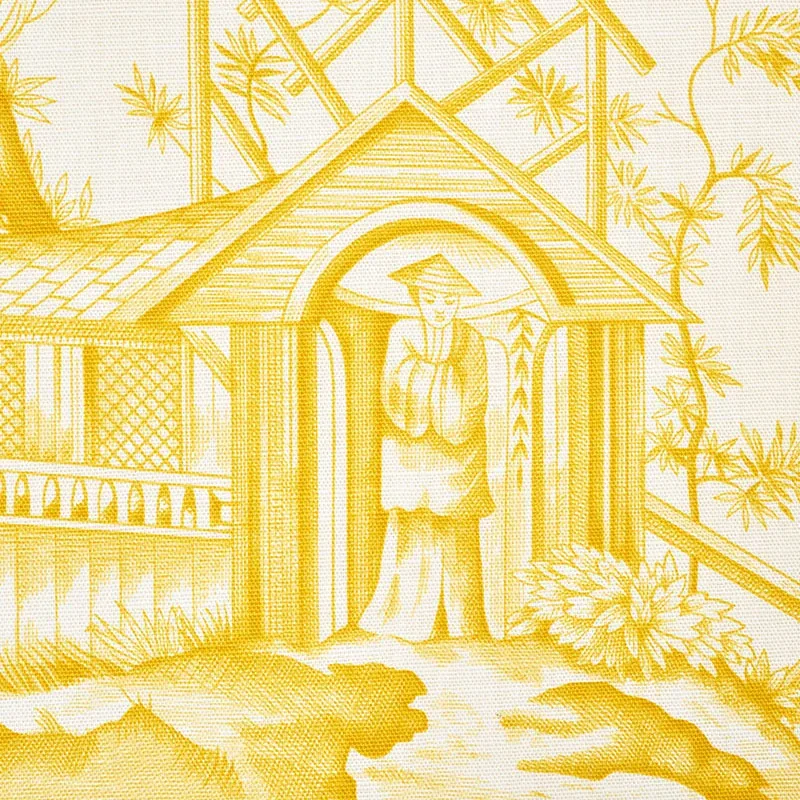 SHENGYOU TOILE fabric YELLOW color by Schumacher