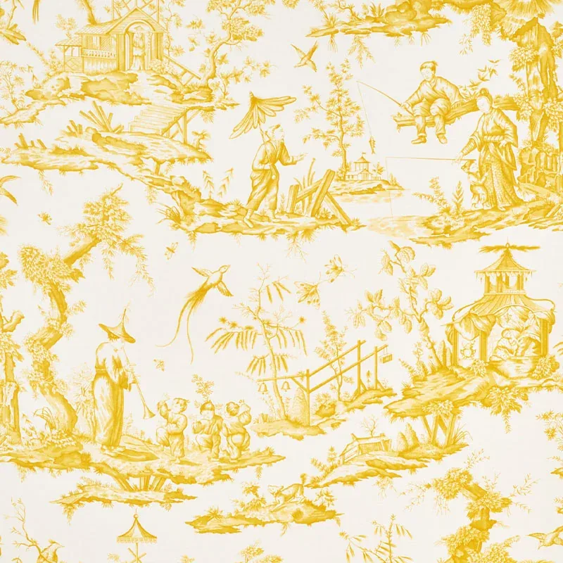 SHENGYOU TOILE fabric YELLOW color by Schumacher