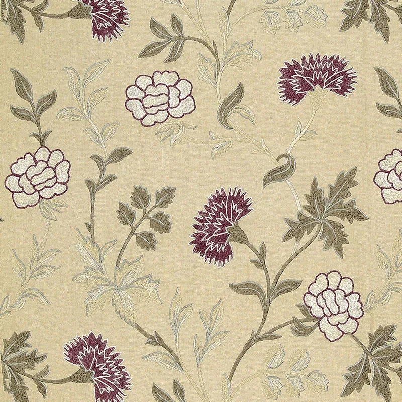 Sheridan Embroidery fabric MULBERRY color by Schumacher