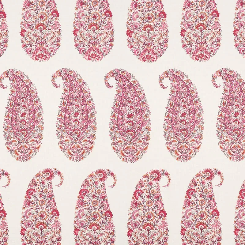 SHIRALA PAISLEY Fabric – MAGENTA | Schumacher | Wallpaper Tw SHIRALA PAISLEY fabric MAGENTA color by Schumacher