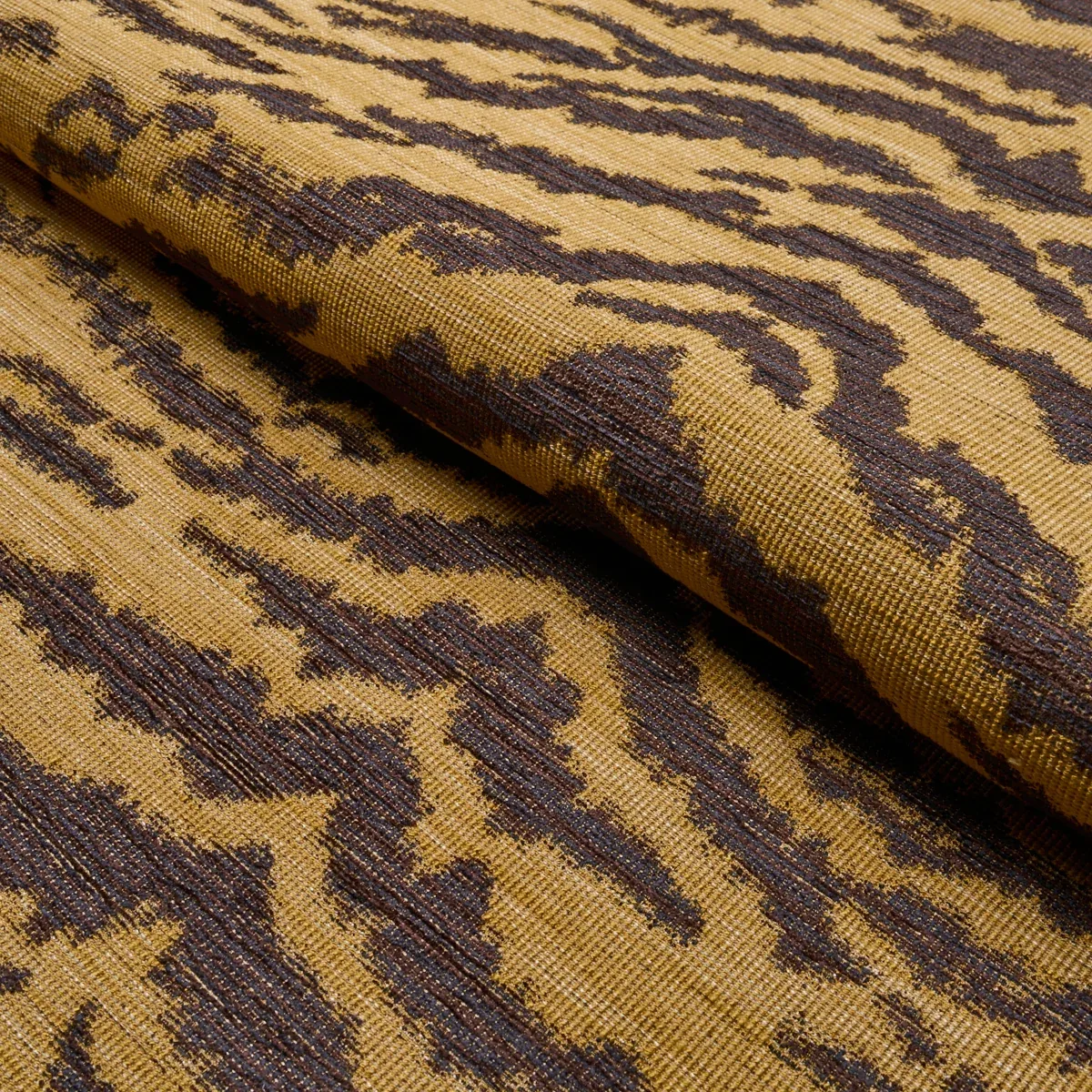 SHIVALIK HILLS TIGER Fabric – GOLD | Schumacher | Wallpaper SHIVALIK HILLS TIGER fabric GOLD color by Schumacher