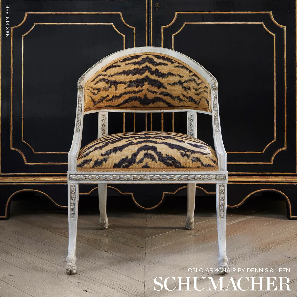 SHIVALIK HILLS TIGER Fabric – GOLD | Schumacher | Wallpaper SHIVALIK HILLS TIGER fabric GOLD color by Schumacher
