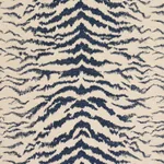 SHIVALIK HILLS TIGER Fabric – INDIGO | Schumacher | Wallpape SHIVALIK HILLS TIGER fabric INDIGO color by Schumacher