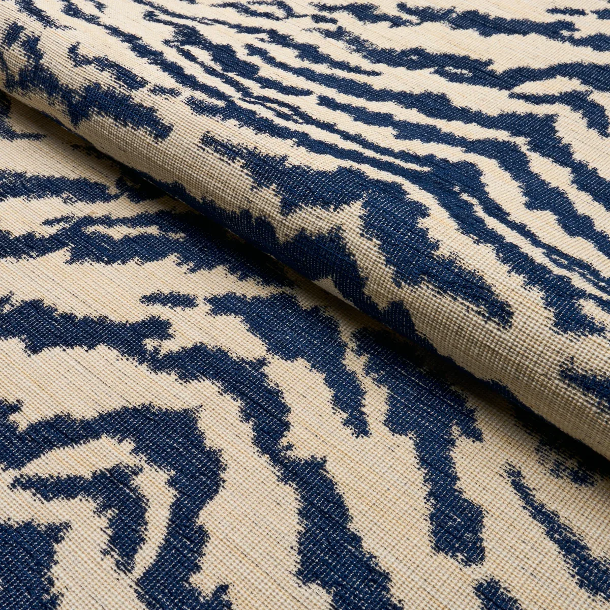 SHIVALIK HILLS TIGER Fabric – INDIGO | Schumacher | Wallpape SHIVALIK HILLS TIGER fabric INDIGO color by Schumacher