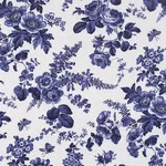 SIBYL CHINTZ fabric BLUE color by Schumacher