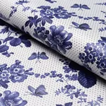 SIBYL CHINTZ fabric BLUE color by Schumacher
