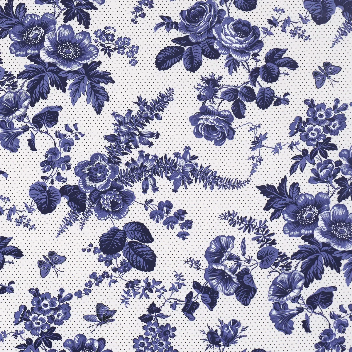 SIBYL CHINTZ fabric BLUE color by Schumacher