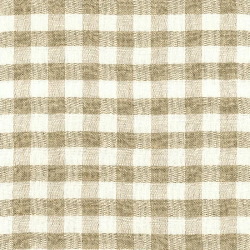 SIDNEY CHECK LINEN SHEER fabric NATURAL color by Schumacher