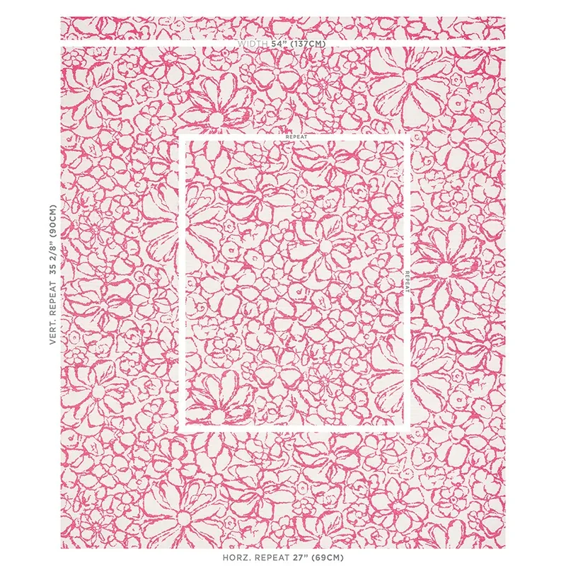 SIDONIE Fabric – MAGENTA | Schumacher | Wallpaper Twins SIDONIE fabric MAGENTA color by Schumacher