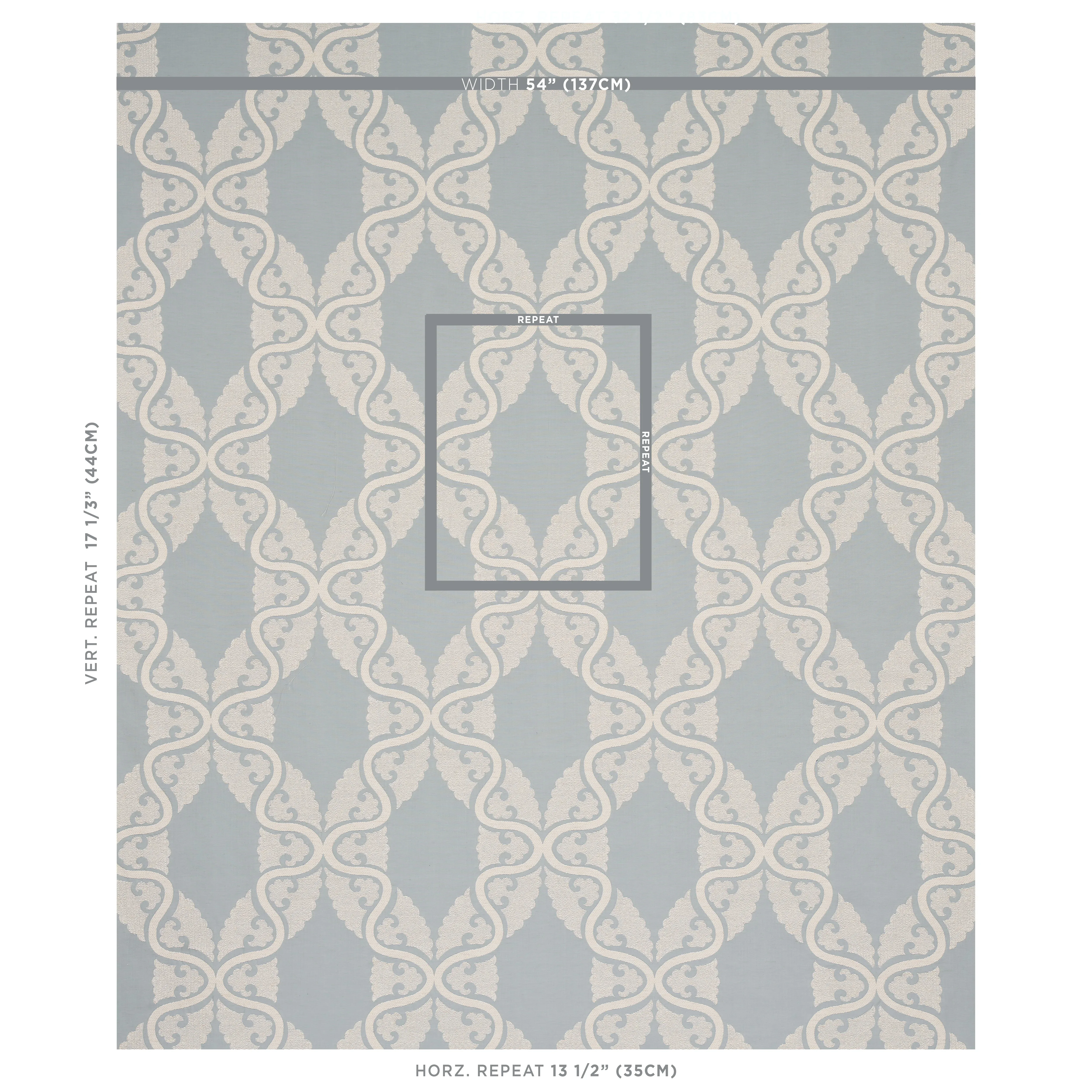 SILJAN fabric SKY color by Schumacher