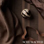 SIMON WOOL LINEN STRIPE Fabric – BROWN | Schumacher | Wallpa SIMON WOOL LINEN STRIPE fabric BROWN color by Schumacher