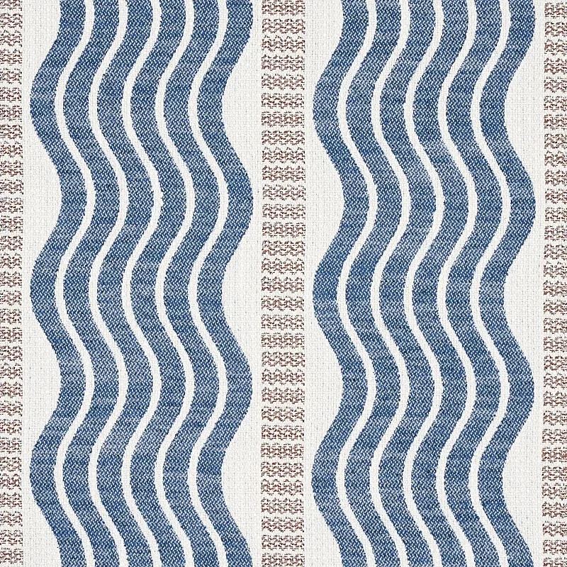 SINA STRIPE fabric BLUE color by Schumacher