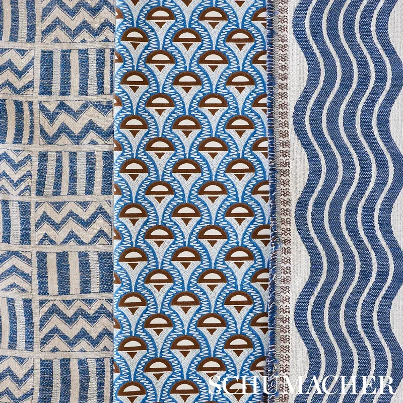 SINA STRIPE fabric BLUE color by Schumacher