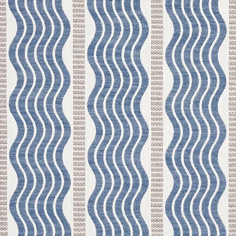 SINA STRIPE fabric BLUE color by Schumacher