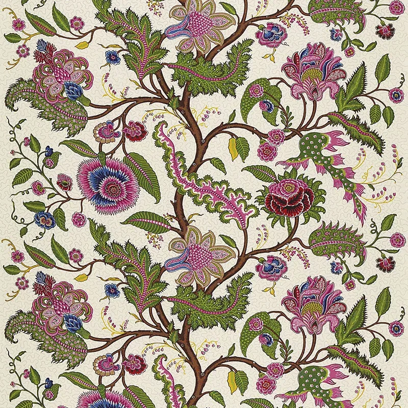 SINHALA LINEN PRINT fabric JEWEL color by Schumacher