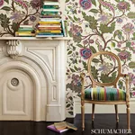 SINHALA LINEN PRINT Fabric – POMEGRANATE | Schumacher | Wall SINHALA LINEN PRINT fabric POMEGRANATE color by Schumacher