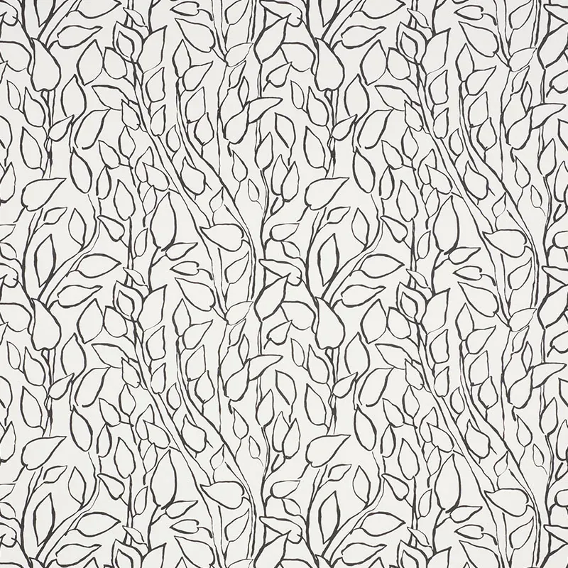 SOLANDRA VINE fabric BLACK color by Schumacher