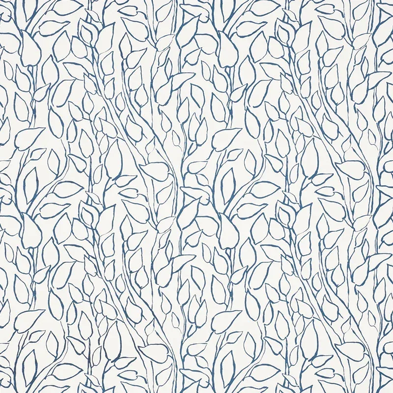 SOLANDRA VINE Fabric – BLUE | Schumacher | Wallpaper Twins SOLANDRA VINE fabric BLUE color by Schumacher