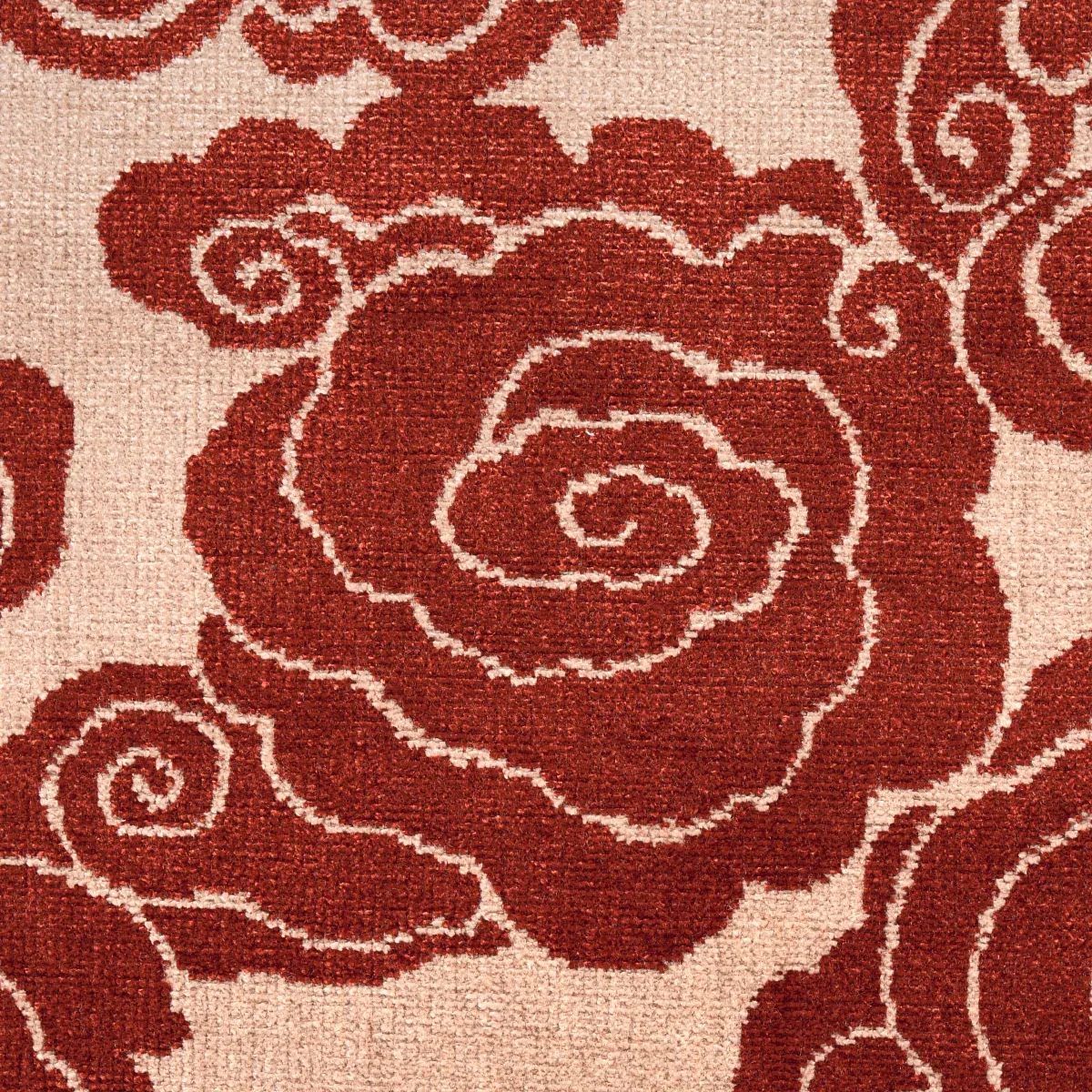 SOZAN VELVET fabric CINNABAR color by Schumacher