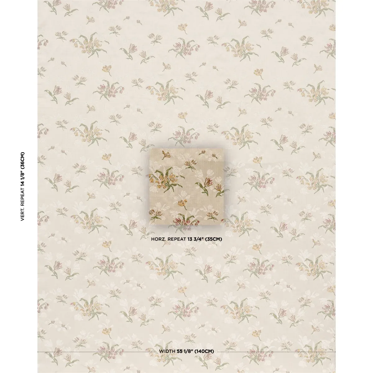 SPITALFIELDS BOUQUET fabric ALABASTER color by Schumacher