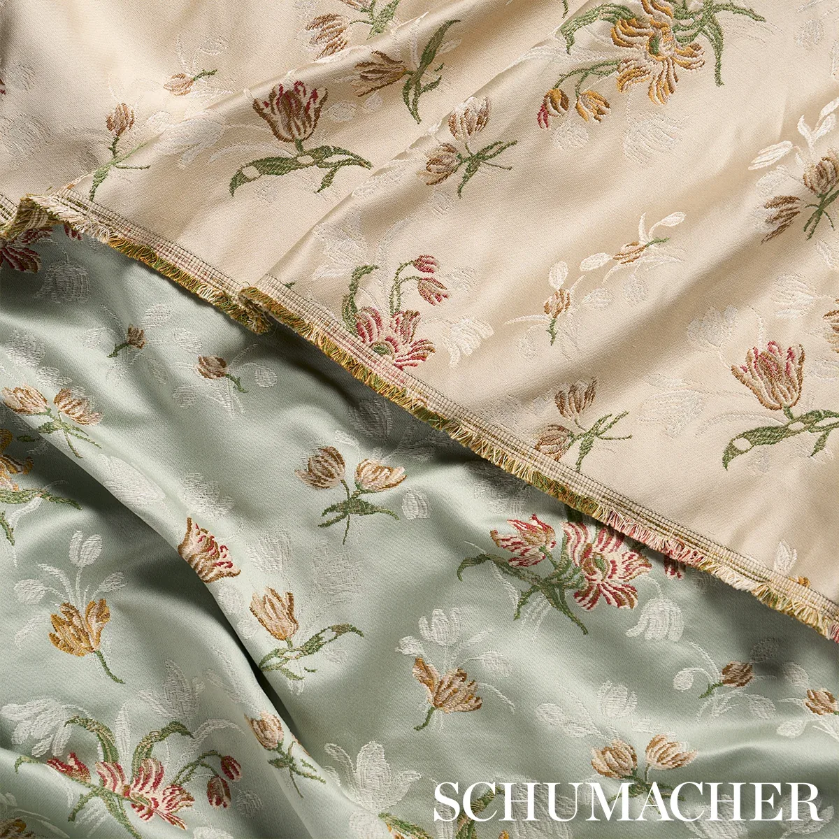 SPITALFIELDS BOUQUET fabric ALABASTER color by Schumacher
