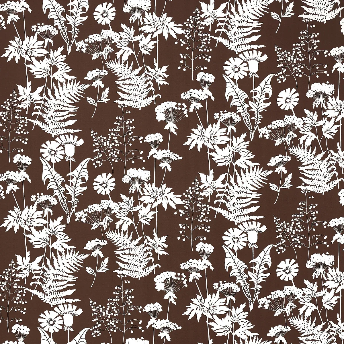 SPRING FLORAL INDOOR/OUTDOOR fabric BROWN color by Schumacher