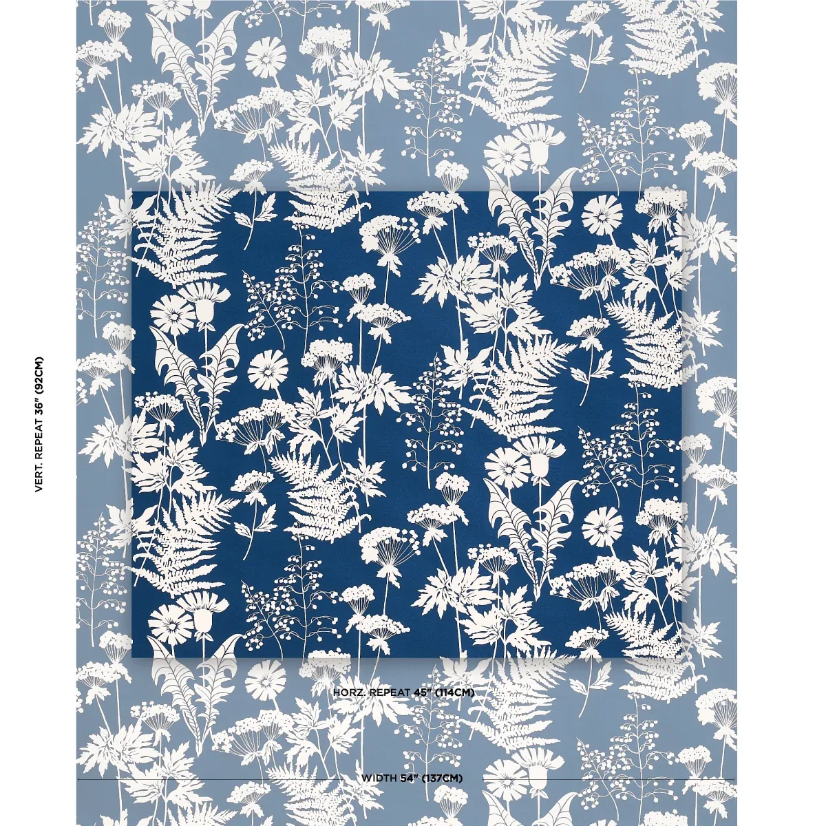 SPRING FLORAL INDOOR/OUTDOOR fabric NAVY color by Schumacher