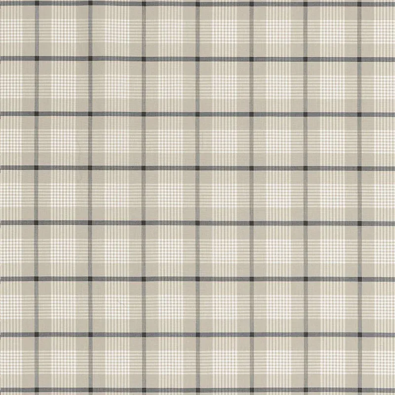 ST. LUCIA PLAID fabric STONE color by Schumacher