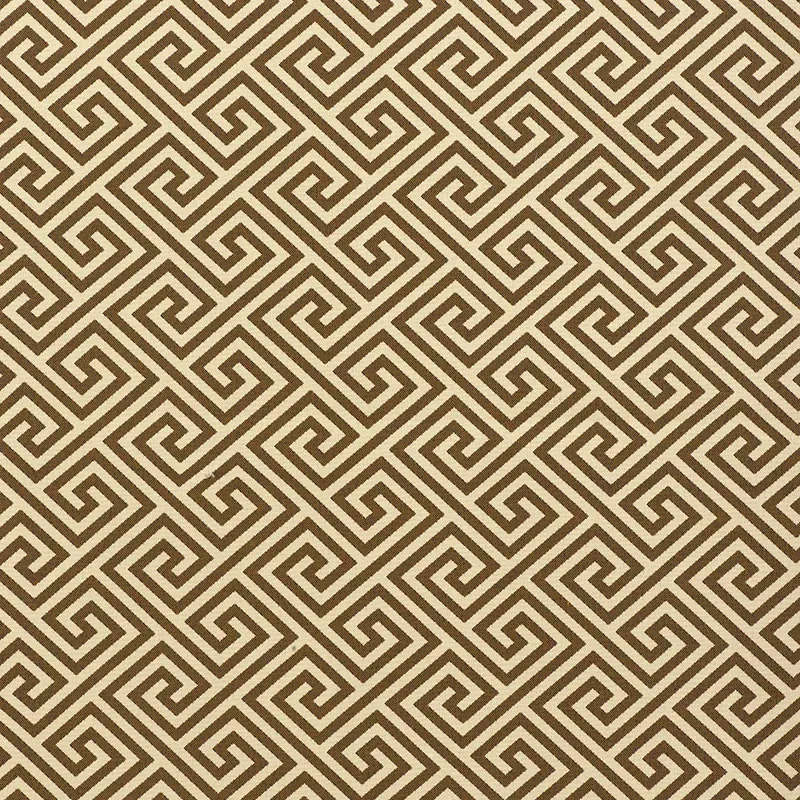 ST. TROPEZ INDOOR/OUTDOOR fabric TEAK color by Schumacher