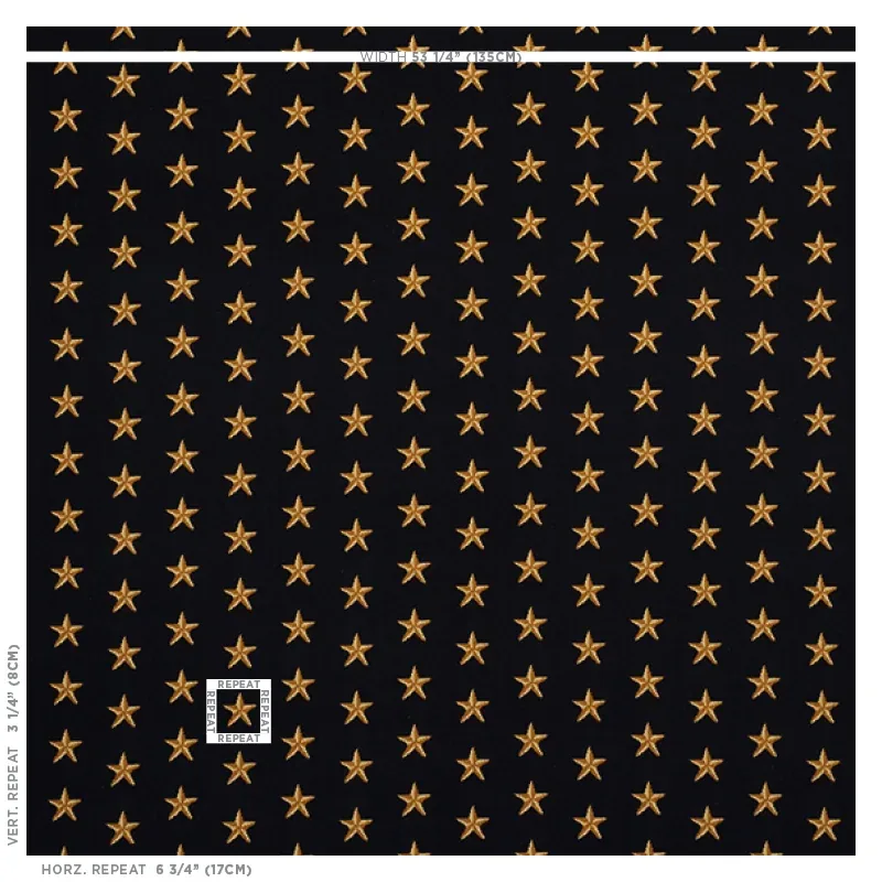STAR ÉPINGLÉ fabric BLACK color by Schumacher