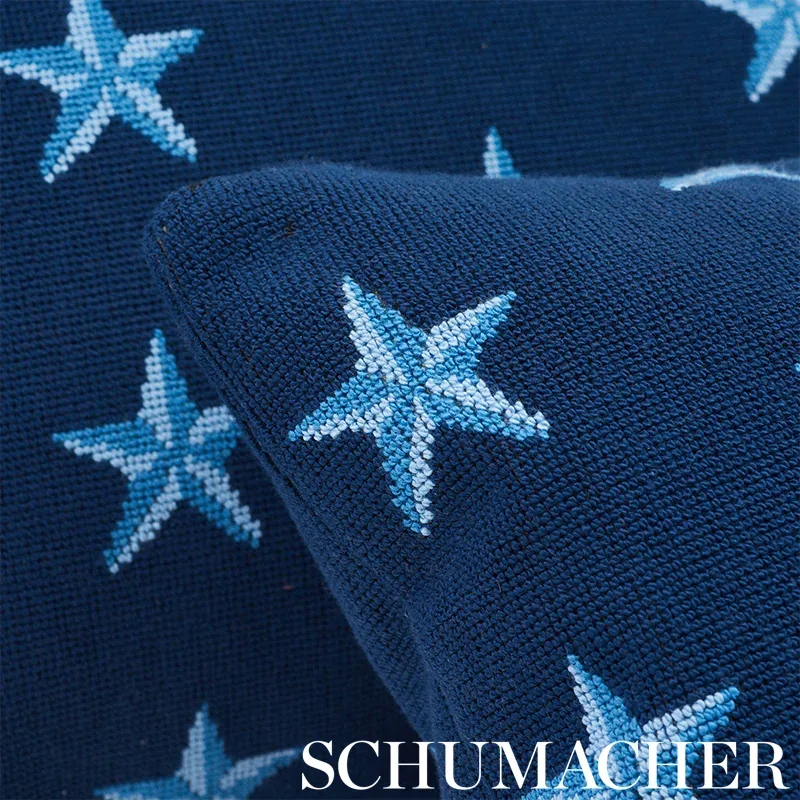 STAR ÉPINGLÉ Fabric – BLUE | Schumacher | Wallpaper Twins STAR ÉPINGLÉ fabric BLUE color by Schumacher