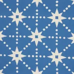 Stars Hand Block Print fabric BLUE color by Schumacher